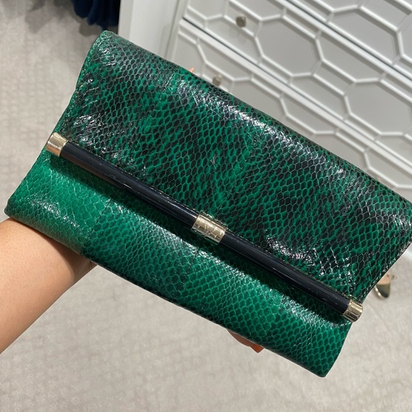 DVF Snakeskin leather clutch!